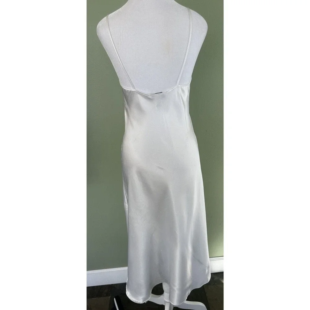 Val Mode Lingerie White Beaded Slip Dress Size Small Vintage 90’s Gown Dainty​​​ - Picture 6 of 13